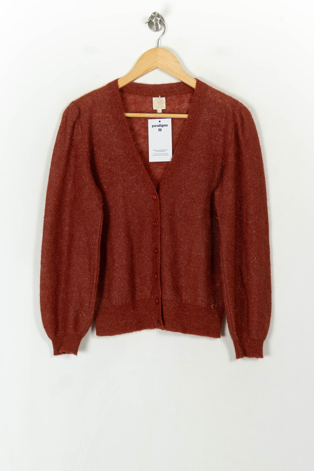 Cardigan Bordeaux - Taille XS/34 de la marque Des petits hauts | PARAD120760 - Vendu par Paradigme - Image 2