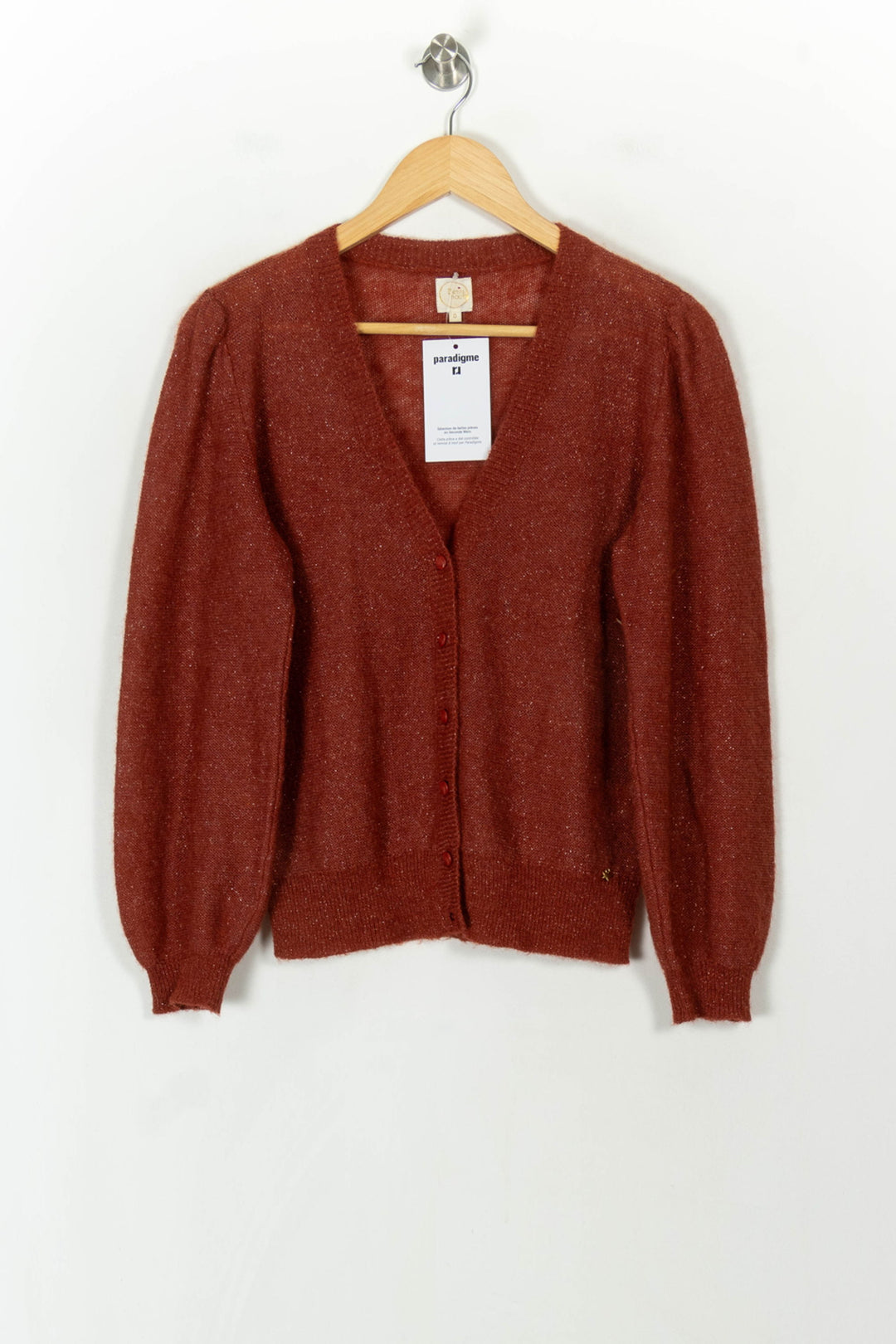 Cardigan Bordeaux - Taille XS/34 de la marque Des petits hauts | PARAD120760 - Vendu par Paradigme - Image 2