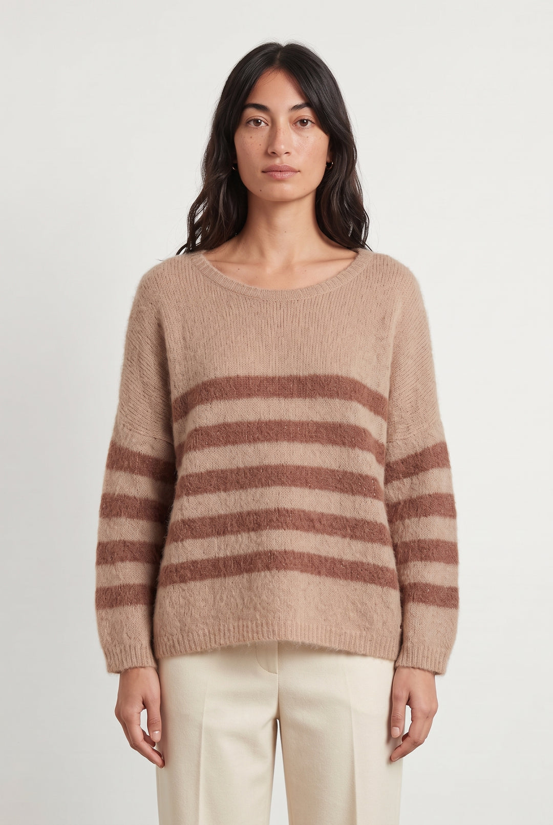 Pull Rose et Marron - Taille M/38 de la marque Des petits hauts | PARAD120765 - Vendu par Paradigme - Image 1