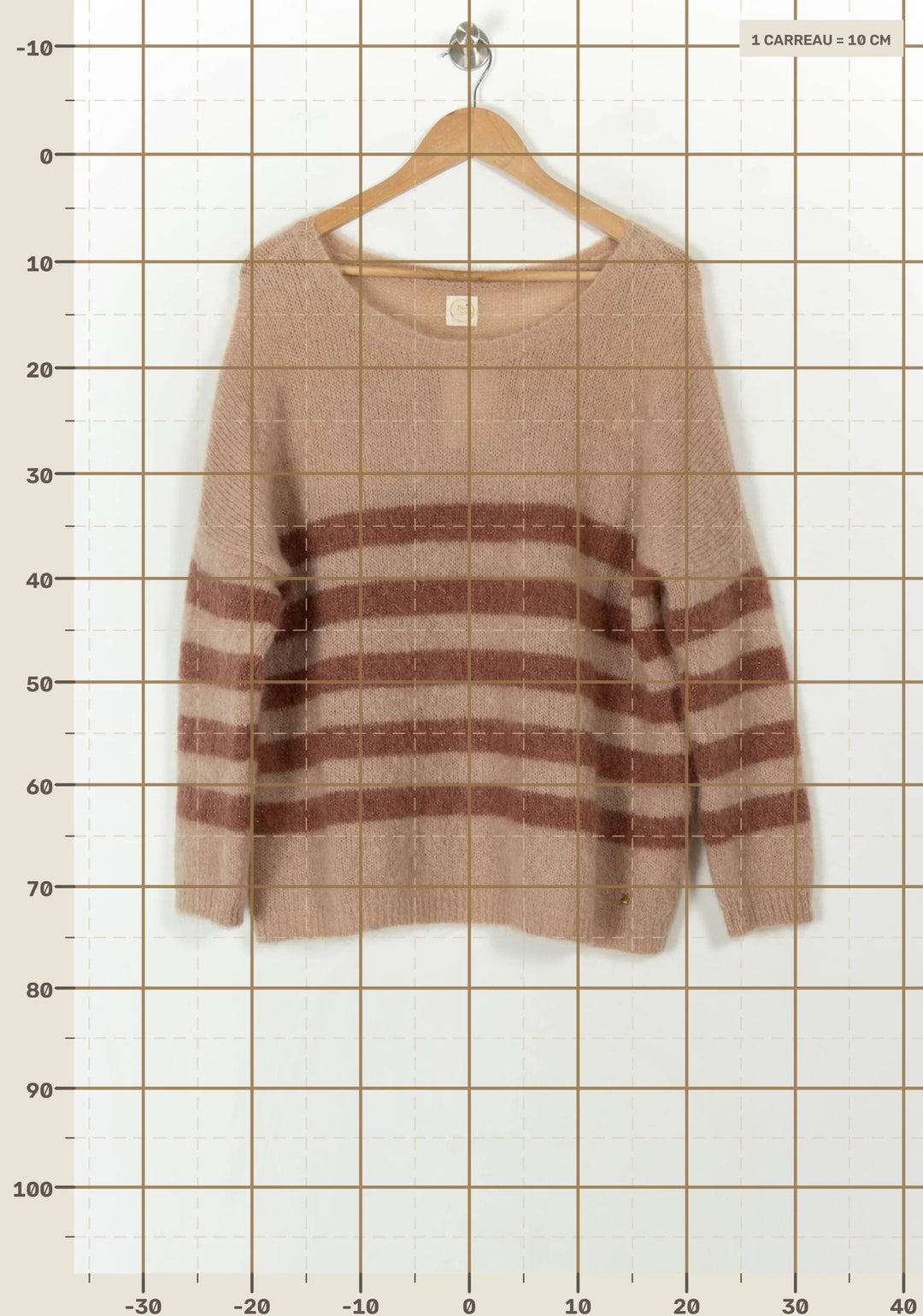 Pull Rose et Marron - Taille M/38 de la marque Des petits hauts | PARAD120765 - Vendu par Paradigme - Image 4