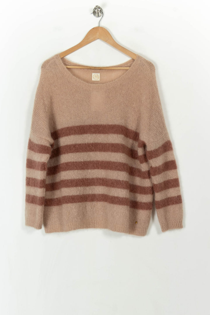 Pull Rose et Marron - Taille M/38 de la marque Des petits hauts | PARAD120765 - Vendu par Paradigme - Image 2