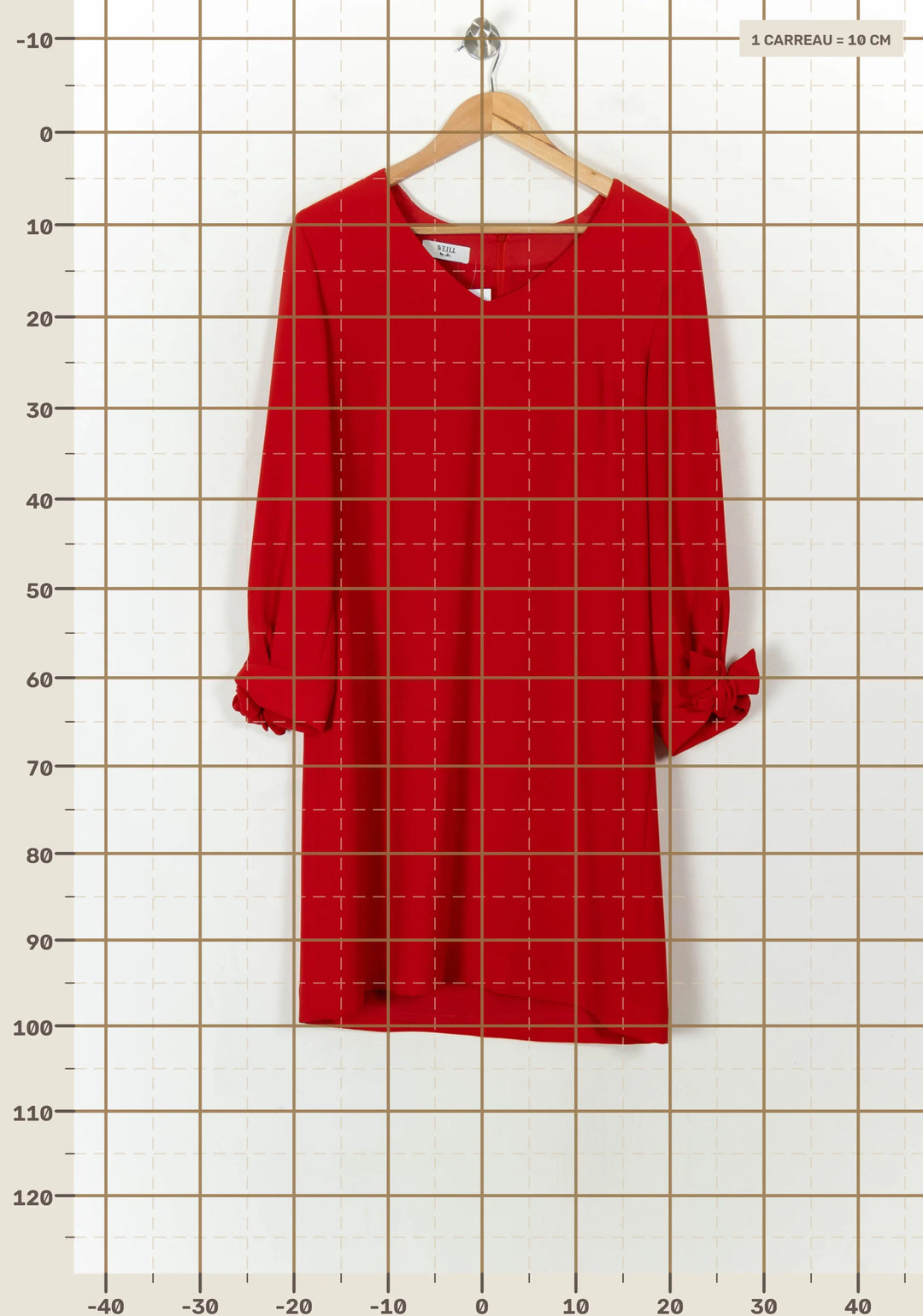Robe Rouge - Taille L/40 de la marque Weill | PARAD120771 - Vendu par Paradigme - Image 4