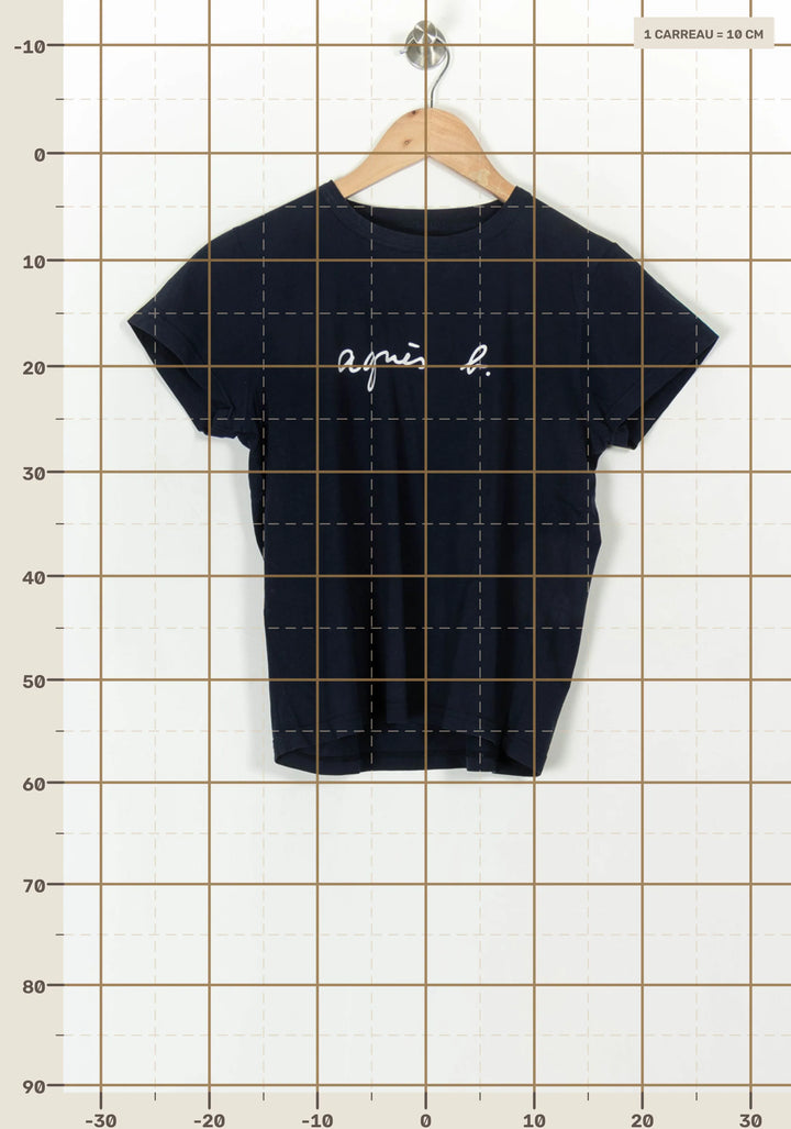 Tee-shirt Bleu - Taille M/38 de la marque Agnès b. | PARAD120780 - Vendu par Paradigme - Image 4