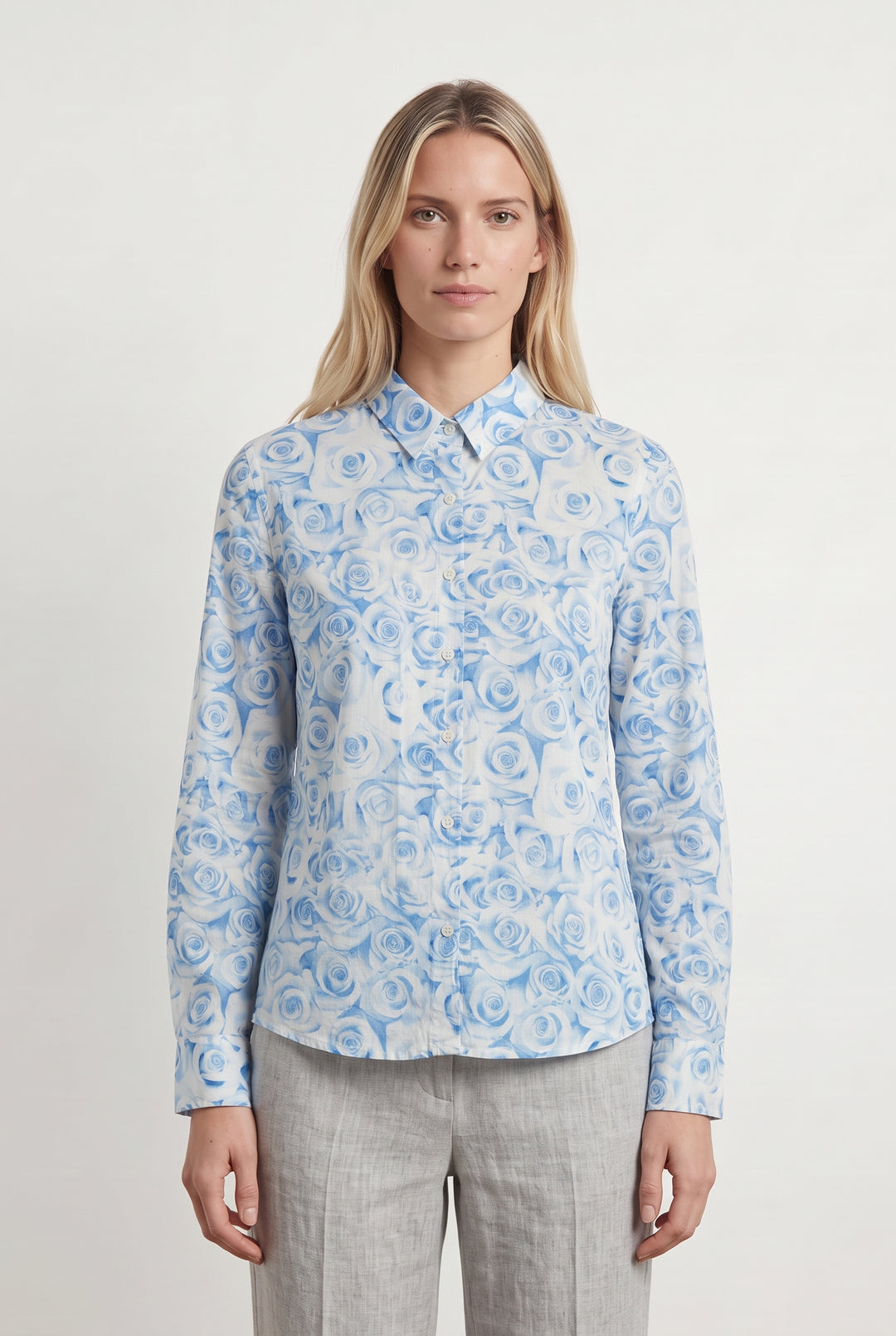 Chemise Blanche et Bleue - Taille M/38 de la marque Agnès b. | PARAD120782 - Vendu par Paradigme - Image 1