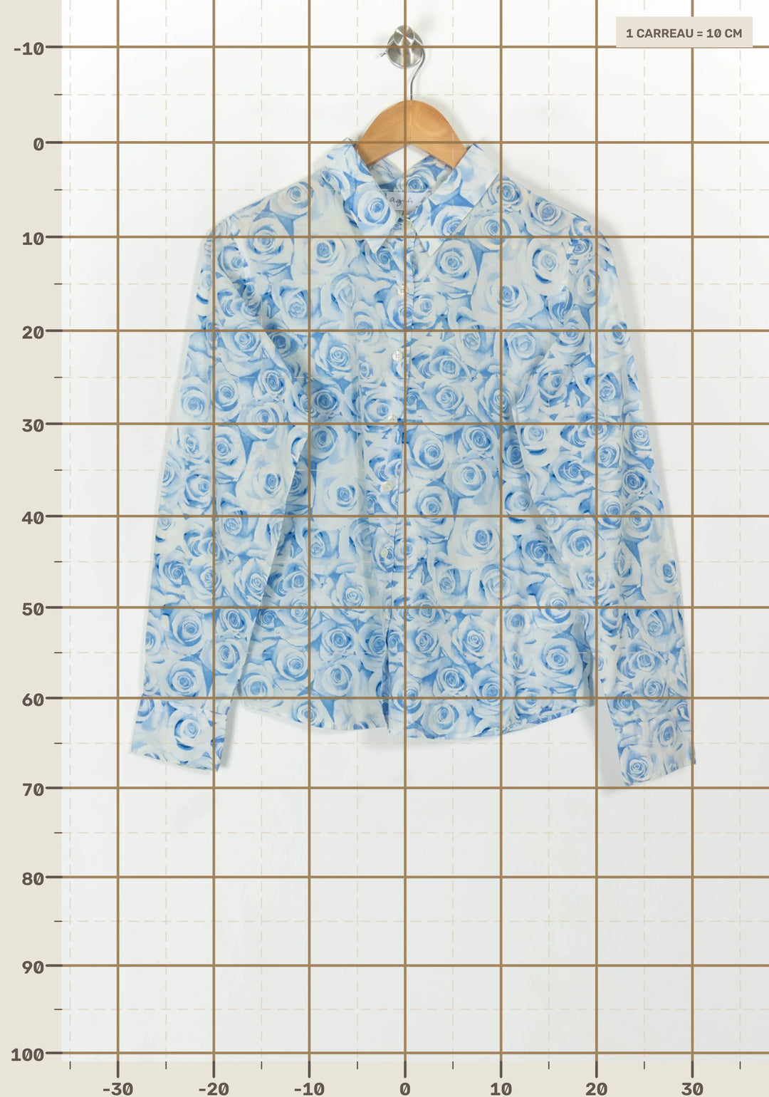 Chemise Blanche et Bleue - Taille M/38 de la marque Agnès b. | PARAD120782 - Vendu par Paradigme - Image 4