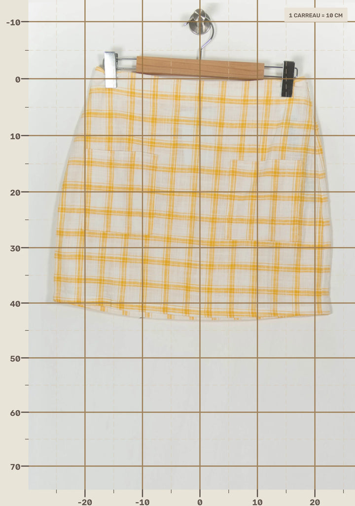 Jupe Courte Jaune et Blanche - Taille L/40 de la marque Claudie Pierlot | PARAD120794 - Vendu par Paradigme - Image 4