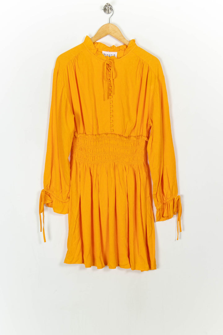 Robe Courte Orange - Taille L/40 de la marque Claudie Pierlot | PARAD120802 - Vendu par Paradigme - Image 2