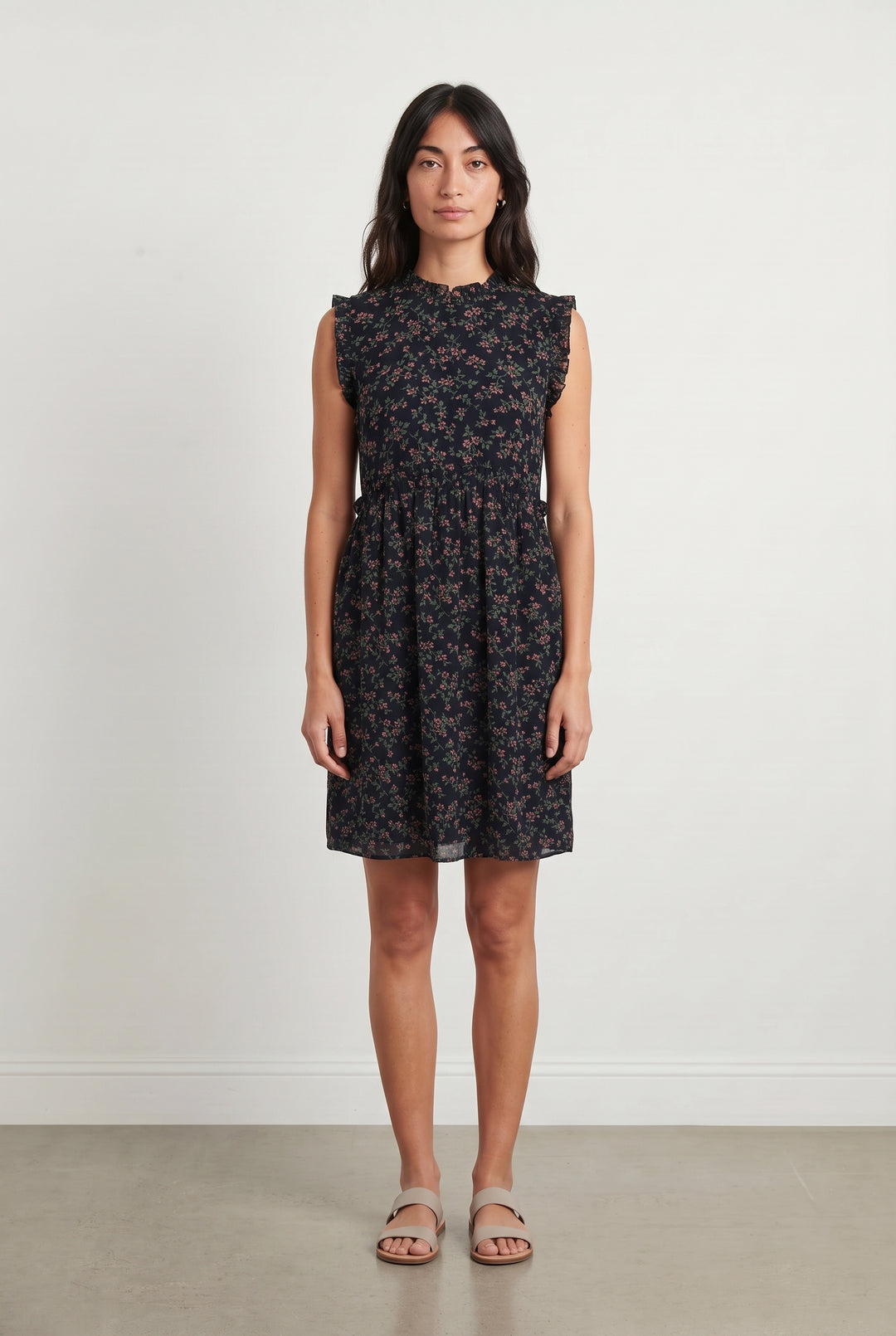 Robe Fleurie Noire et Verte - Taille M/38 de la marque Grace &amp; Mila | PARAD120809 - Vendu par Paradigme - Image 1