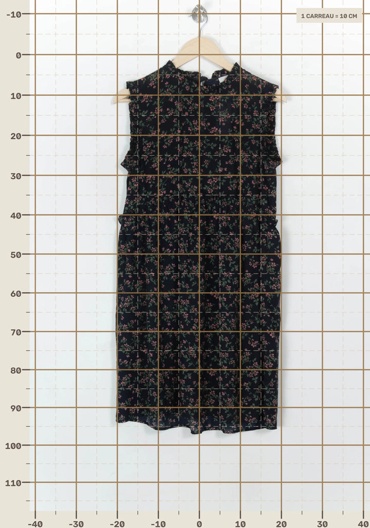 Robe Fleurie Noire et Verte - Taille M/38 de la marque Grace &amp; Mila | PARAD120809 - Vendu par Paradigme - Image 4