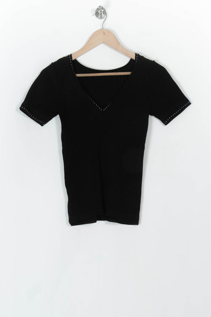 Tee-shirt Noir - Taille XS/34 de la marque IKKS | PARAD120812 - Vendu par Paradigme - Image 5