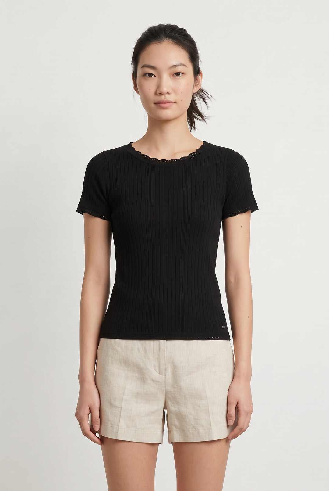 Tee-shirt Noir - Taille XS/34 de la marque IKKS | PARAD120812 - Vendu par Paradigme - Image 1
