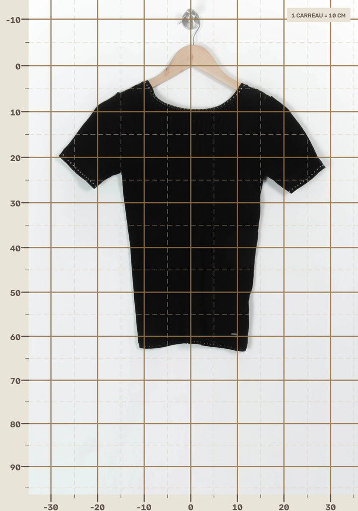Tee-shirt Noir - Taille XS/34 de la marque IKKS | PARAD120812 - Vendu par Paradigme - Image 4