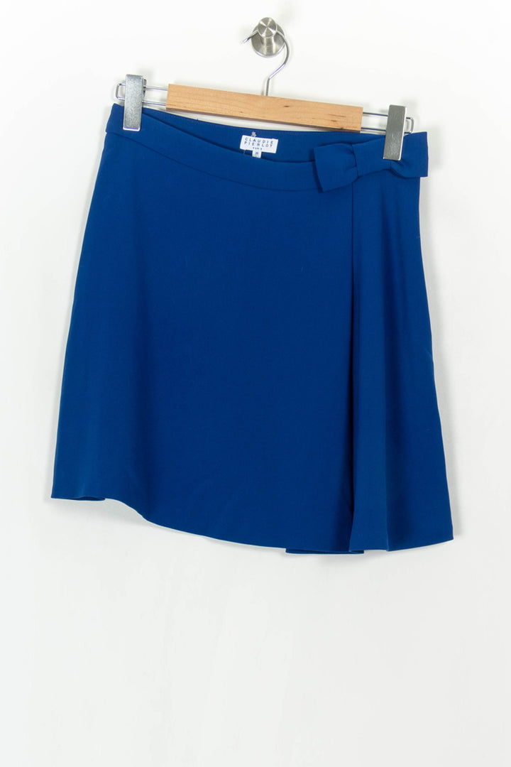 Jupe Courte Bleue - Taille M/38 de la marque Claudie Pierlot | PARAD120828 - Vendu par Paradigme - Image 2