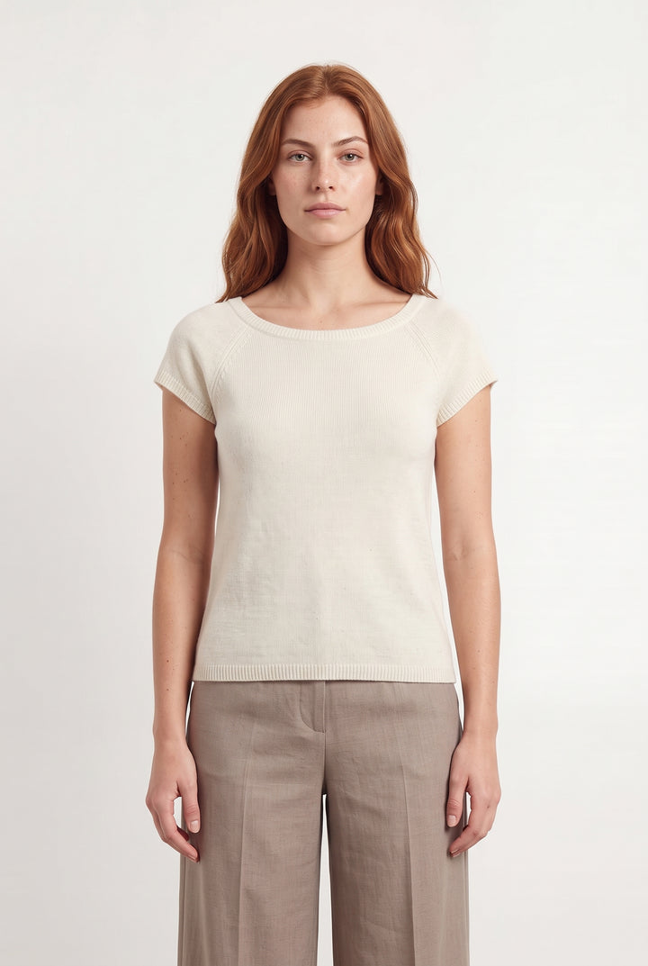 Pull Manches Courtes Beige - Taille S/36 de la marque Tara Jarmon | PARAD120832 - Vendu par Paradigme - Image 1