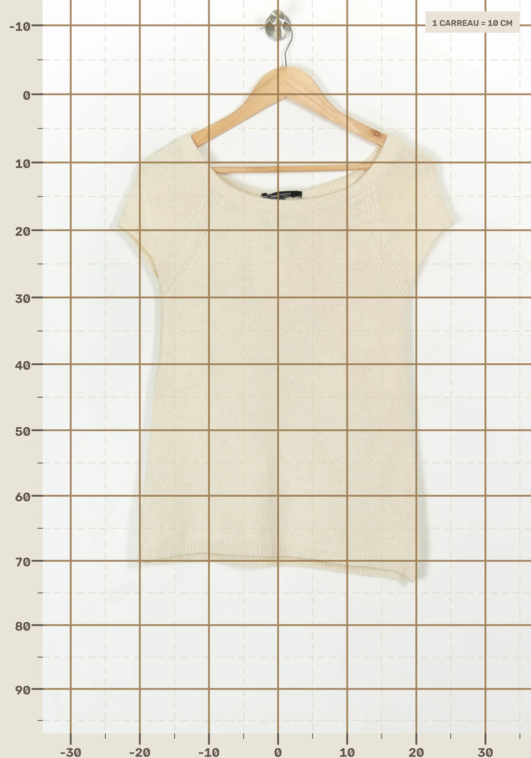 Pull Manches Courtes Beige - Taille S/36 de la marque Tara Jarmon | PARAD120832 - Vendu par Paradigme - Image 4