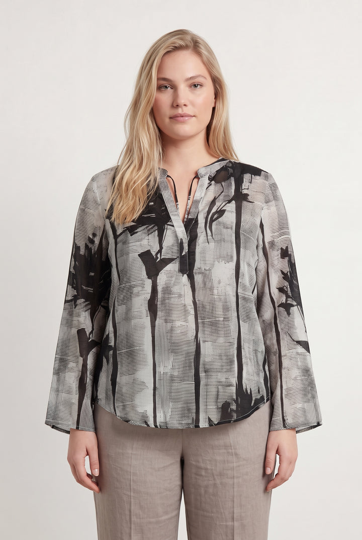 Blouse Noir et Blanc - Taille XXL/44 de la marque La Fée Maraboutée | PARAD120853 - Vendu par Paradigme - Image 1