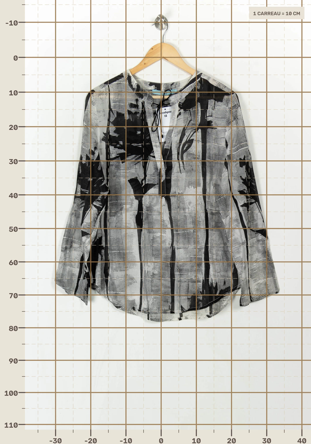 Blouse Noir et Blanc - Taille XXL/44 de la marque La Fée Maraboutée | PARAD120853 - Vendu par Paradigme - Image 4