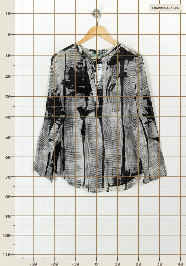 Blouse Noir et Blanc - Taille XXL/44 de la marque La Fée Maraboutée | PARAD120853 - Vendu par Paradigme - Image 4