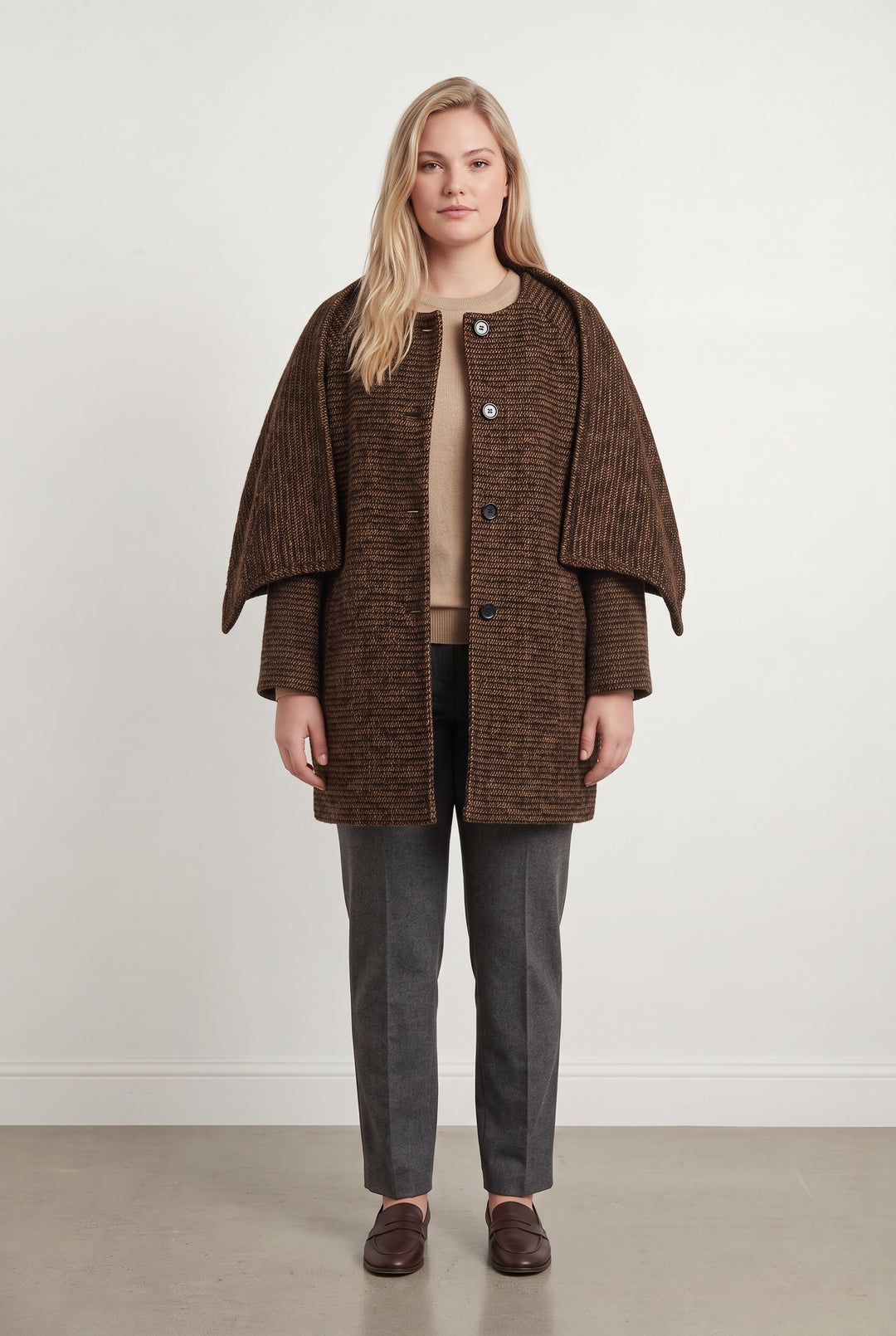 Manteau Marron - Taille XL/42 de la marque La Fée Maraboutée | PARAD120854 - Vendu par Paradigme - Image 1