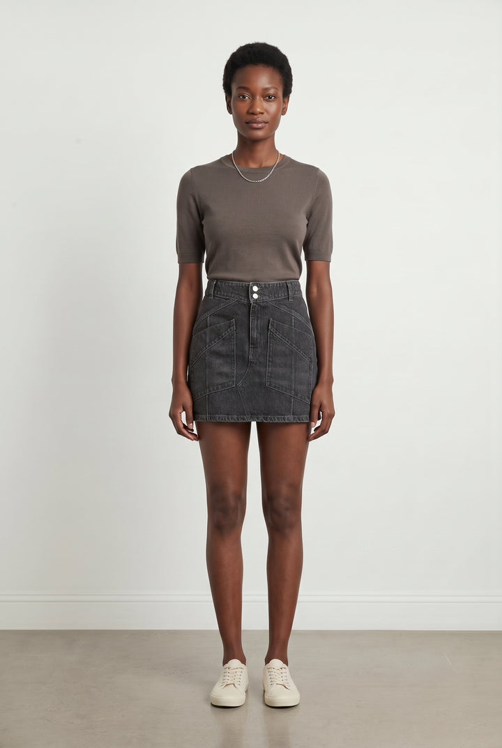 Jupe En Jean Noire - Taille M/38 de la marque ba&amp;sh | PARAD120860 - Vendu par Paradigme - Image 1