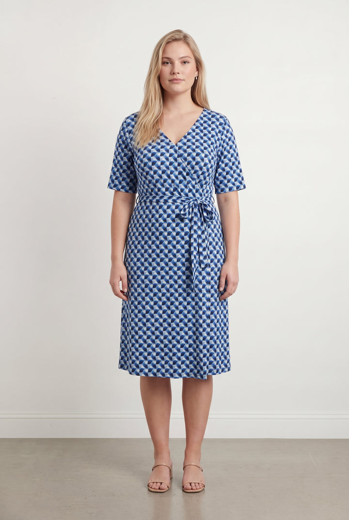 Robe Midi Bleue et Blanche - Taille XL/42 de la marque Agnès b. | PARAD120864 - Vendu par Paradigme - Image 1