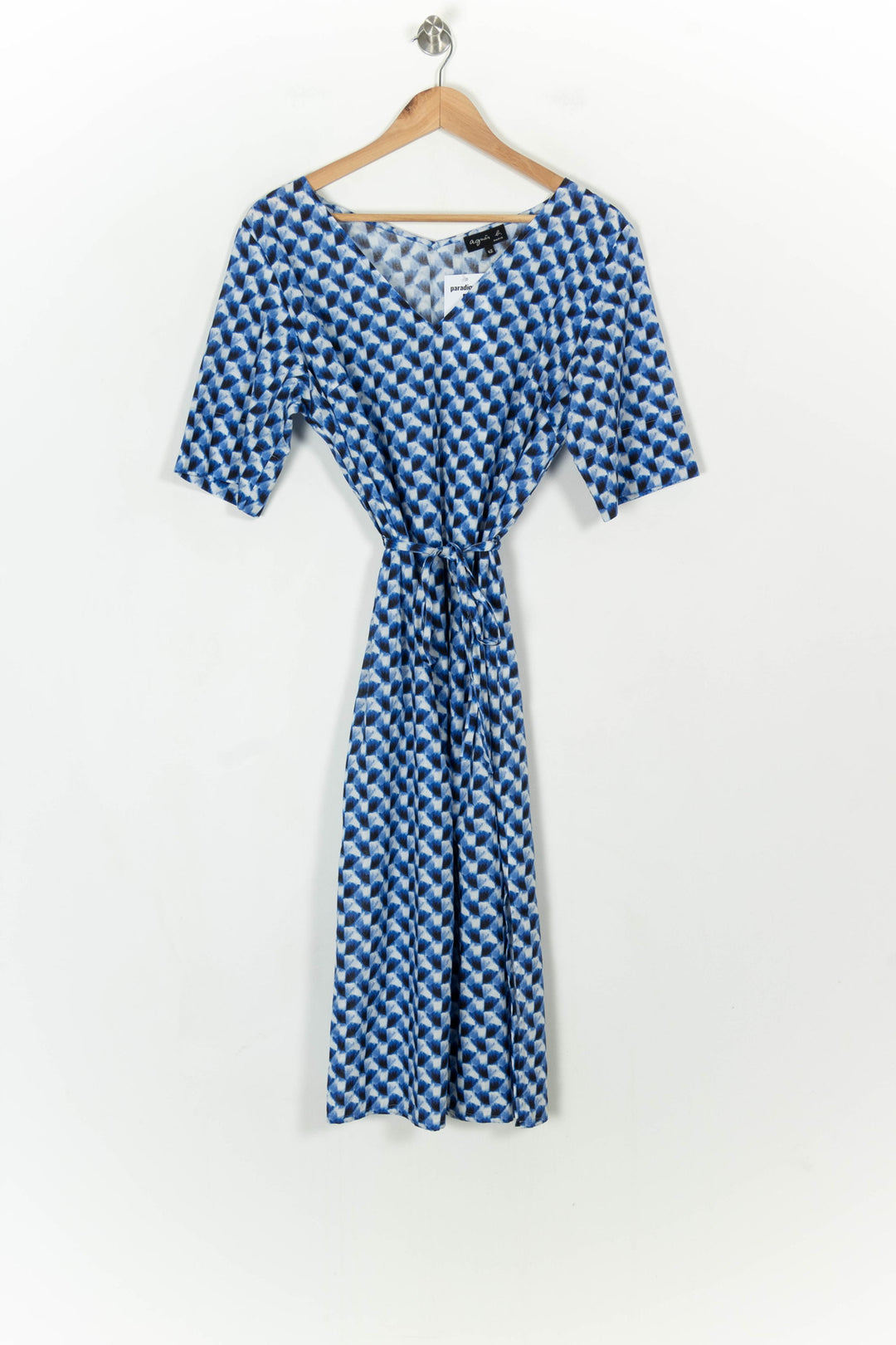 Robe Midi Bleue et Blanche - Taille XL/42 de la marque Agnès b. | PARAD120864 - Vendu par Paradigme - Image 2