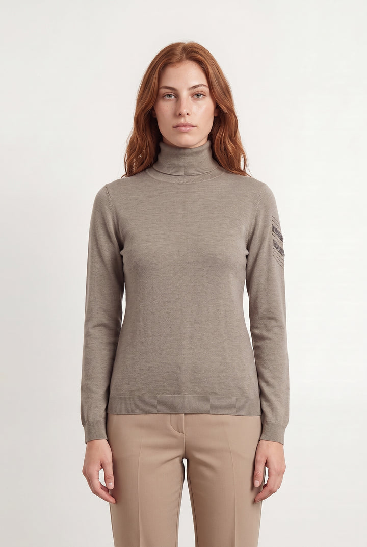 Pull Col Roulé Beige - Taille S/36 de la marque IKKS | PARAD120867 - Vendu par Paradigme - Image 1