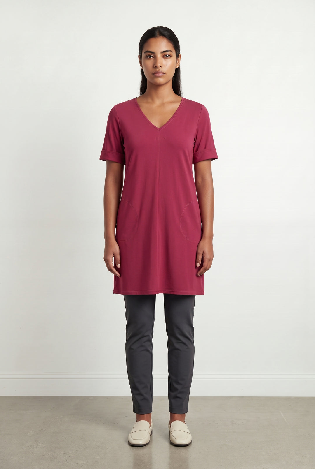 Robe Droite Rose - Taille L/40 de la marque Indies | PARAD120868 - Vendu par Paradigme - Image 1