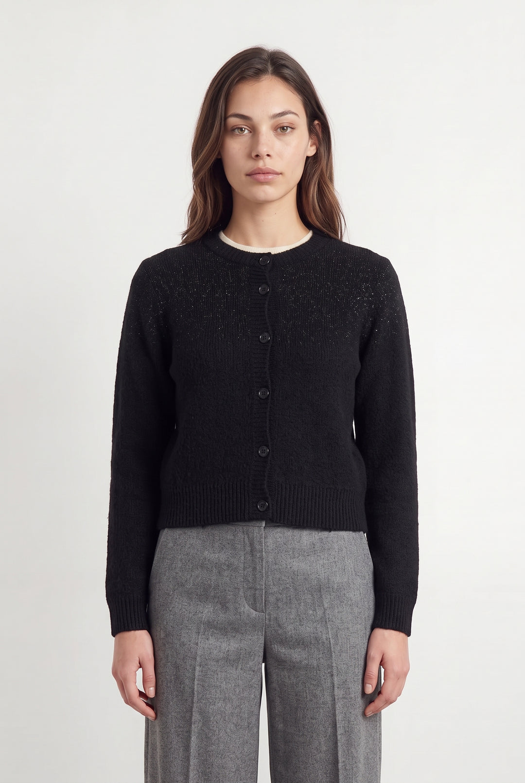 Cardigan Noir - Taille XS/34 de la marque La Fée Maraboutée | PARAD120878 - Vendu par Paradigme - Image 1