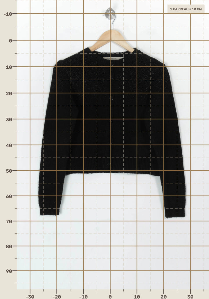 Cardigan Noir - Taille XS/34 de la marque La Fée Maraboutée | PARAD120878 - Vendu par Paradigme - Image 4
