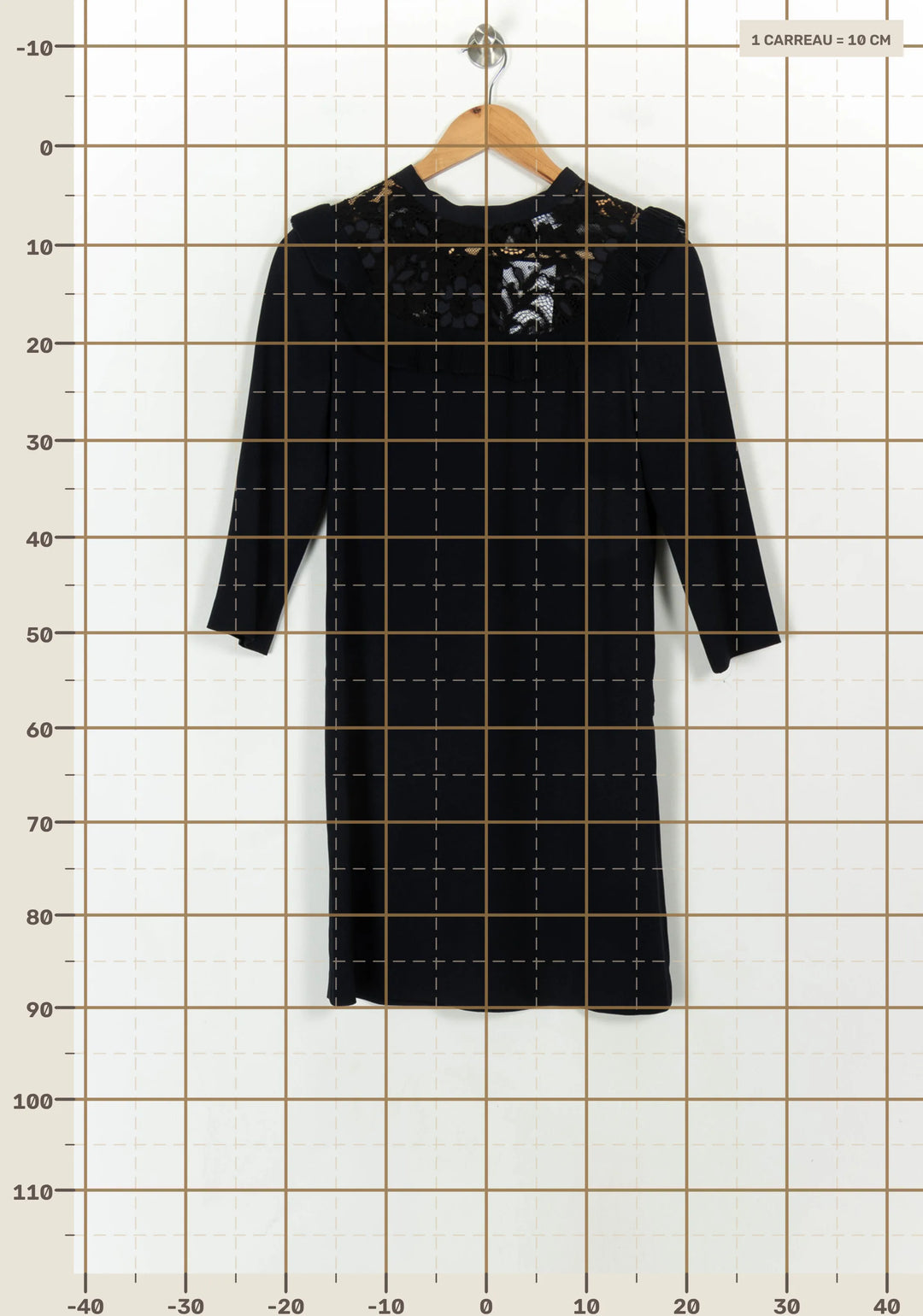 Robe Droite Bleu Marine et Noir - Taille S/36 de la marque Claudie Pierlot | PARAD120881 - Vendu par Paradigme - Image 4