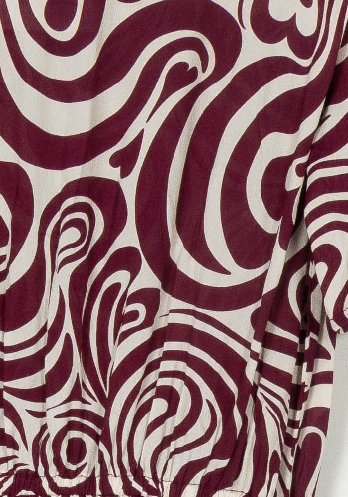 Robe Midi Bordeaux et Blanc - Taille L/40 de la marque Claudie Pierlot | PARAD120890 - Vendu par Paradigme - Image 3
