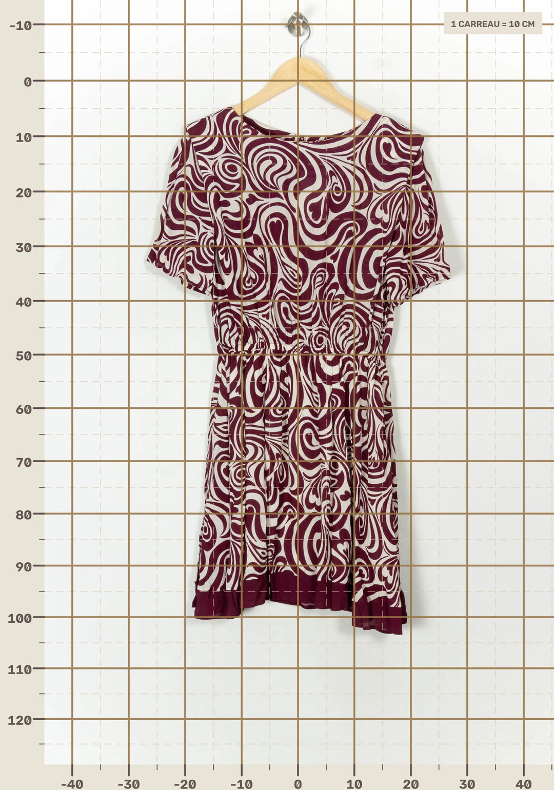 Robe Midi Bordeaux et Blanc - Taille L/40 de la marque Claudie Pierlot | PARAD120890 - Vendu par Paradigme - Image 4