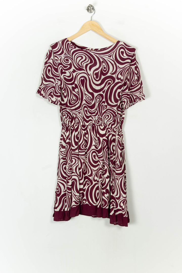 Robe Midi Bordeaux et Blanc - Taille L/40 de la marque Claudie Pierlot | PARAD120890 - Vendu par Paradigme - Image 2