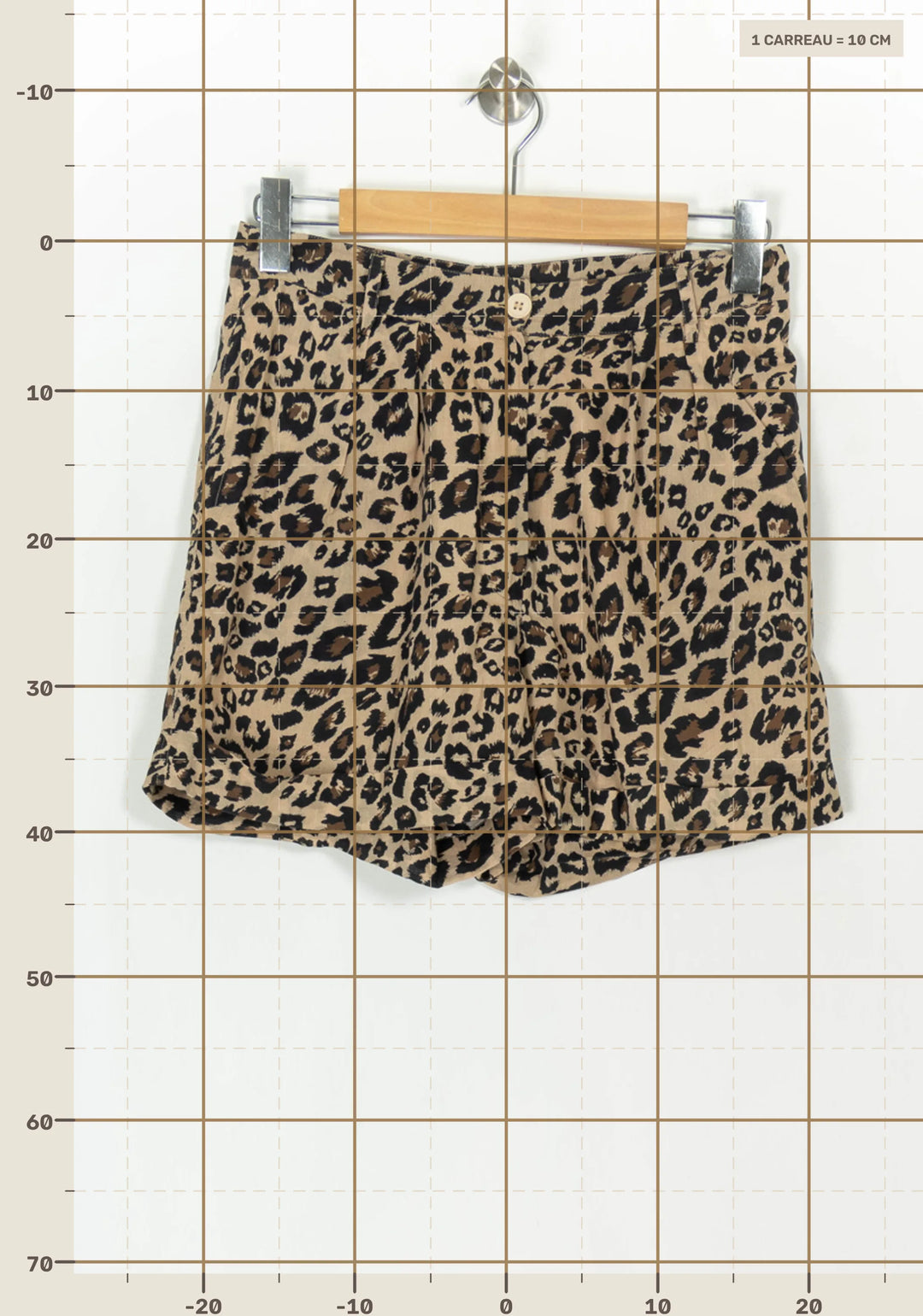 Short Léopard Beige et Noir - Taille M/38 de la marque Petite Mendigote | PARAD120899 - Vendu par Paradigme - Image 4