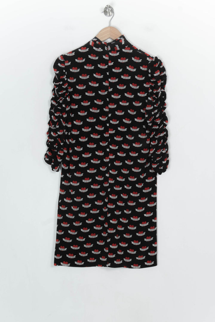 Robe Courte Noire et Rouge - Taille S/36 de la marque Sandro | PARAD120901 - Vendu par Paradigme - Image 5