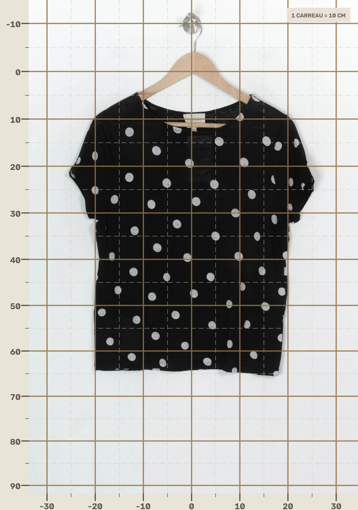 Tee-shirt Noir et Blanc - Taille XS/34 de la marque Sézane | PARAD120902 - Vendu par Paradigme - Image 4