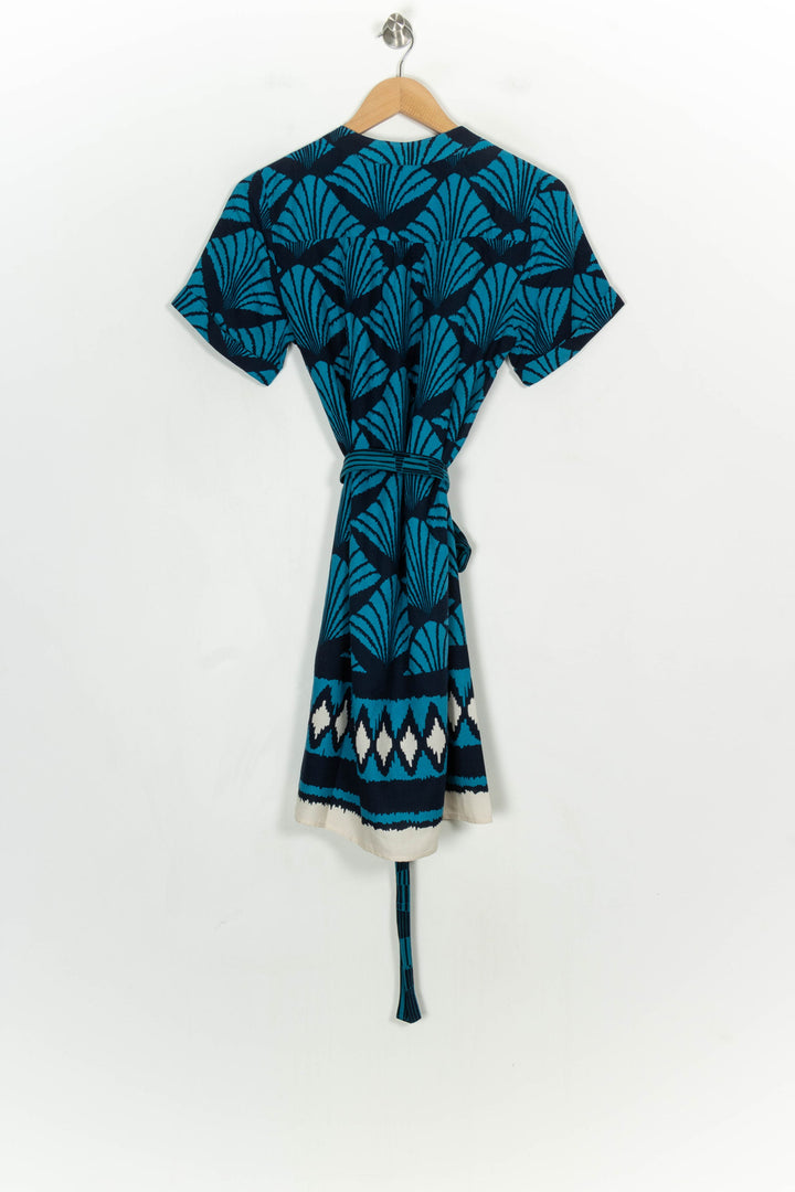 Robe Portefeuille Bleue et Noire - Taille M/38 de la marque La Fée Maraboutée | PARAD120903 - Vendu par Paradigme - Image 5