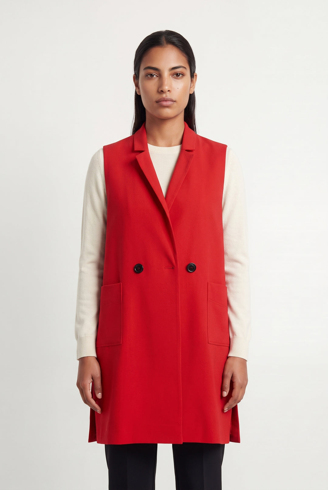 Veste Sans Manches Rouge - Taille L/40 de la marque Indies | PARAD120906 - Vendu par Paradigme - Image 1