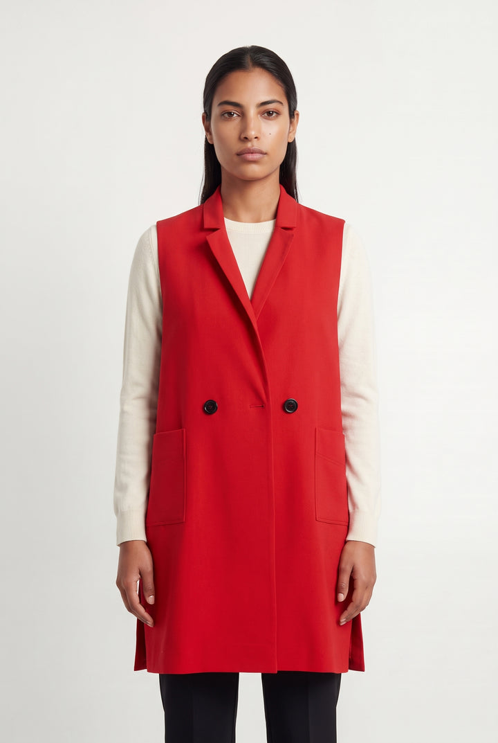 Veste Sans Manches Rouge - Taille L/40 de la marque Indies | PARAD120906 - Vendu par Paradigme - Image 1