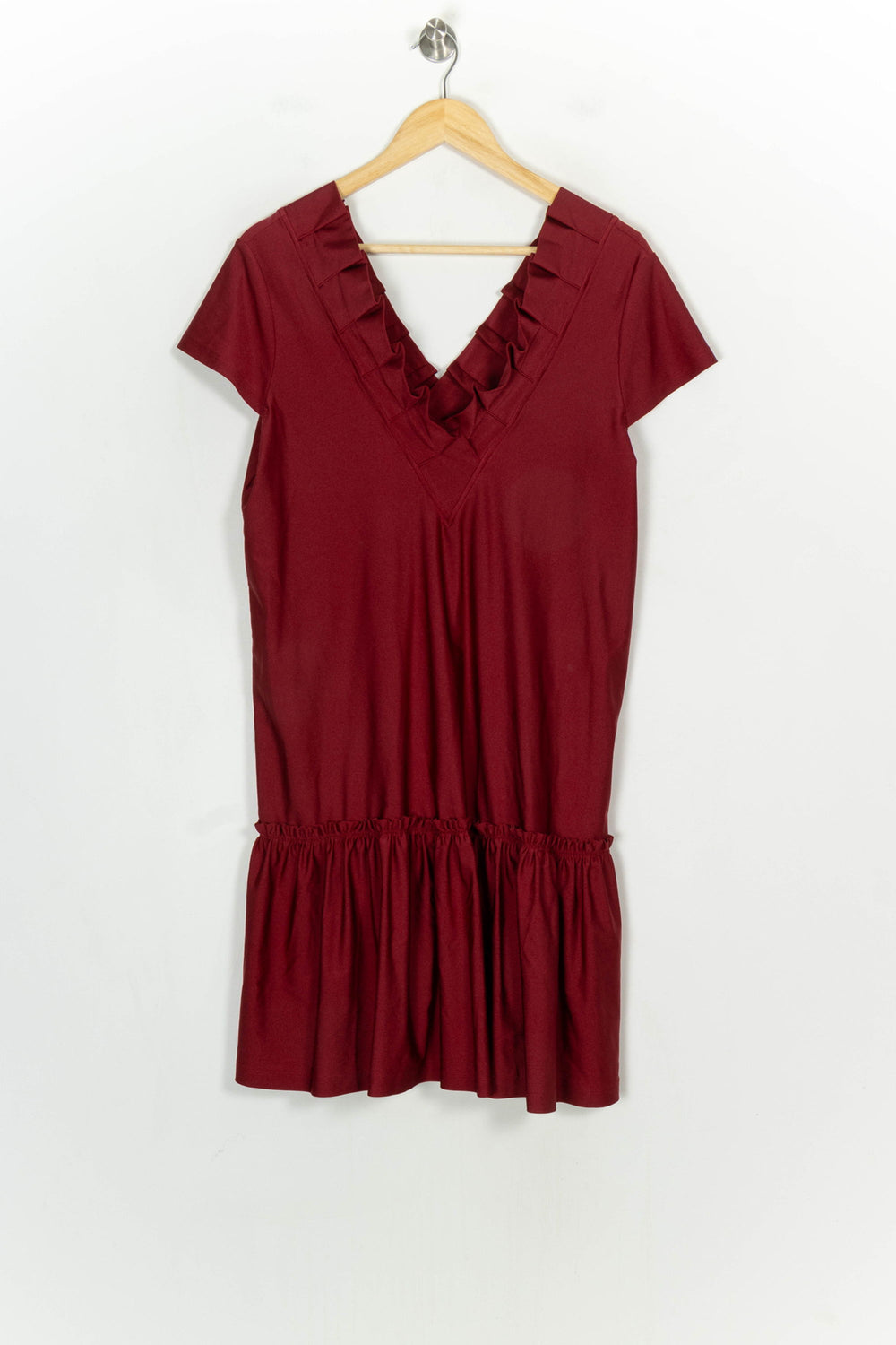 Robe Courte Bordeaux - Taille L/40 de la marque Indies | PARAD120907 - Vendu par Paradigme - Image 2