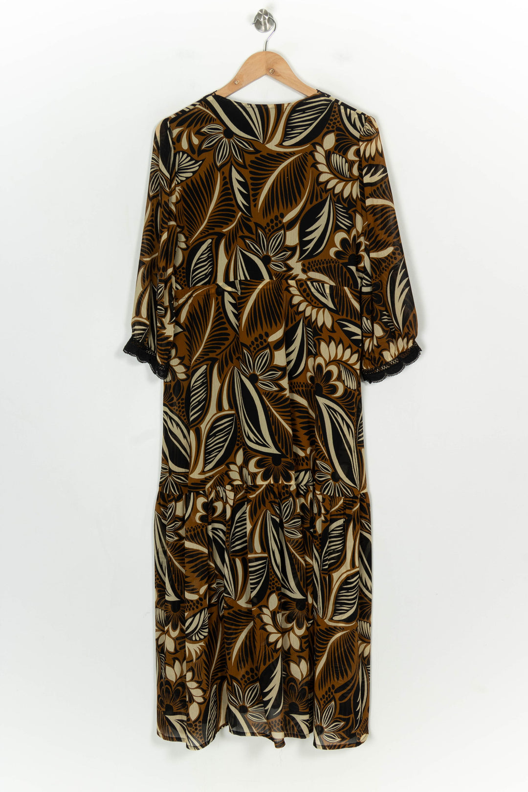 Robe Longue Marron et Noire - Taille L/40 de la marque Bleu Blanc Rouge | PARAD120908 - Vendu par Paradigme - Image 5