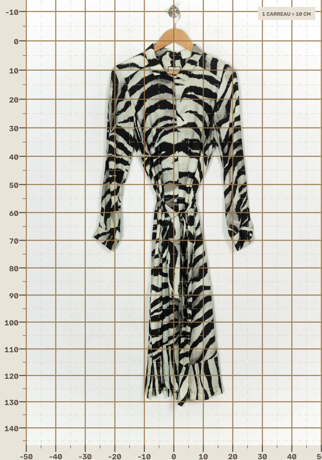Robe Longue Noire et Blanche - Taille L/40 de la marque Indies | PARAD120909 - Vendu par Paradigme - Image 4