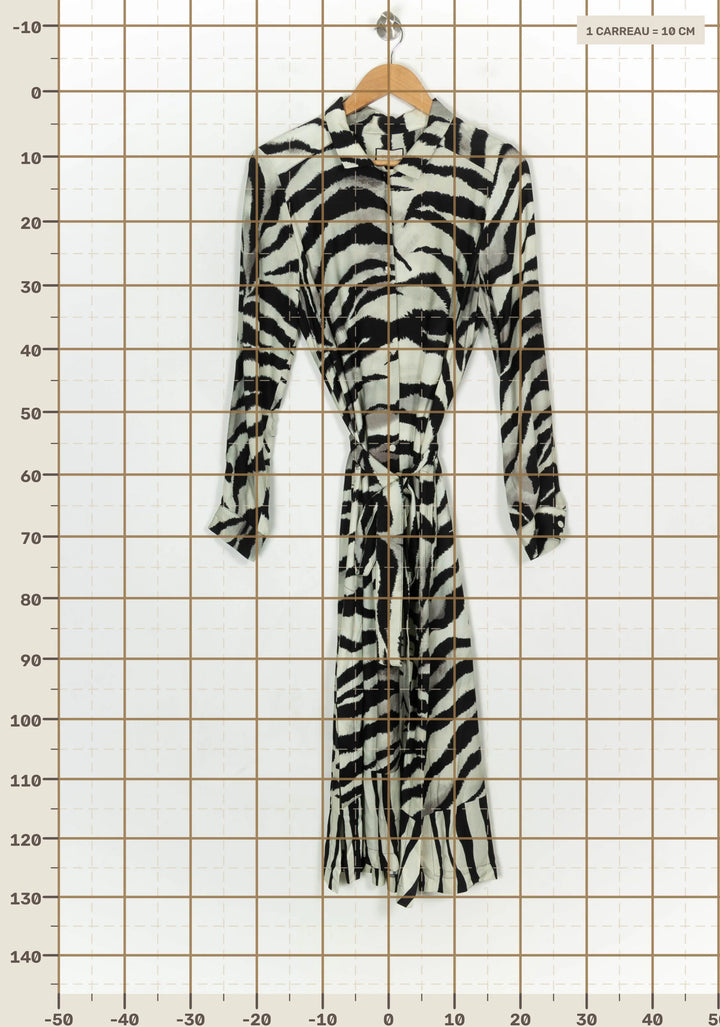 Robe Longue Noire et Blanche - Taille L/40 de la marque Indies | PARAD120909 - Vendu par Paradigme - Image 4