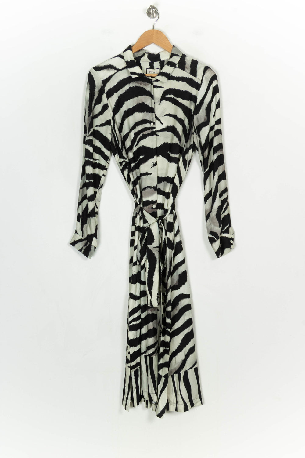 Robe Longue Noire et Blanche - Taille L/40 de la marque Indies | PARAD120909 - Vendu par Paradigme - Image 2