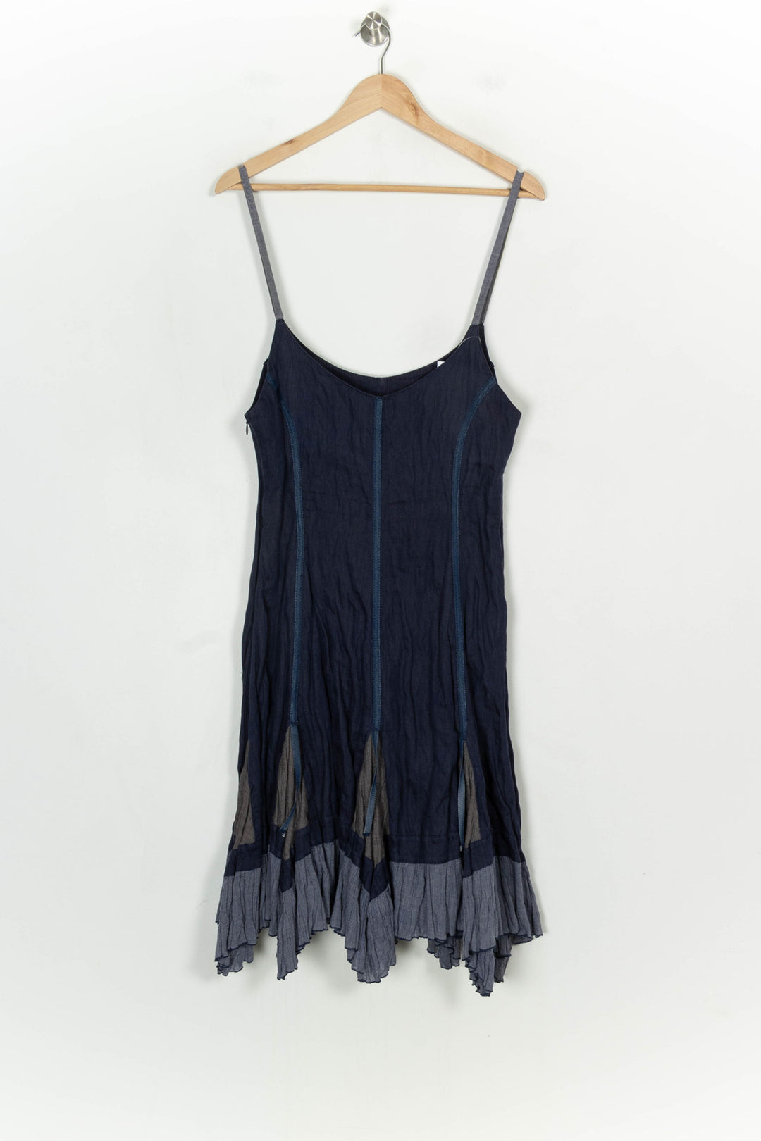 Robe Midi Bleue et Grise - Taille L/40 de la marque Indies | PARAD120911 - Vendu par Paradigme - Image 5