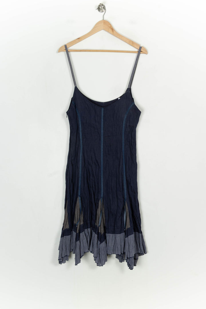 Robe Midi Bleue et Grise - Taille L/40 de la marque Indies | PARAD120911 - Vendu par Paradigme - Image 5