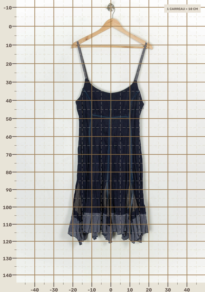 Robe Midi Bleue et Grise - Taille L/40 de la marque Indies | PARAD120911 - Vendu par Paradigme - Image 4