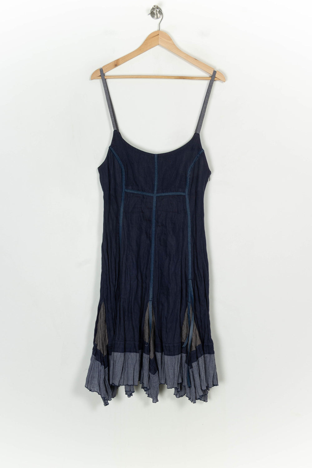 Robe Midi Bleue et Grise - Taille L/40 de la marque Indies | PARAD120911 - Vendu par Paradigme - Image 2