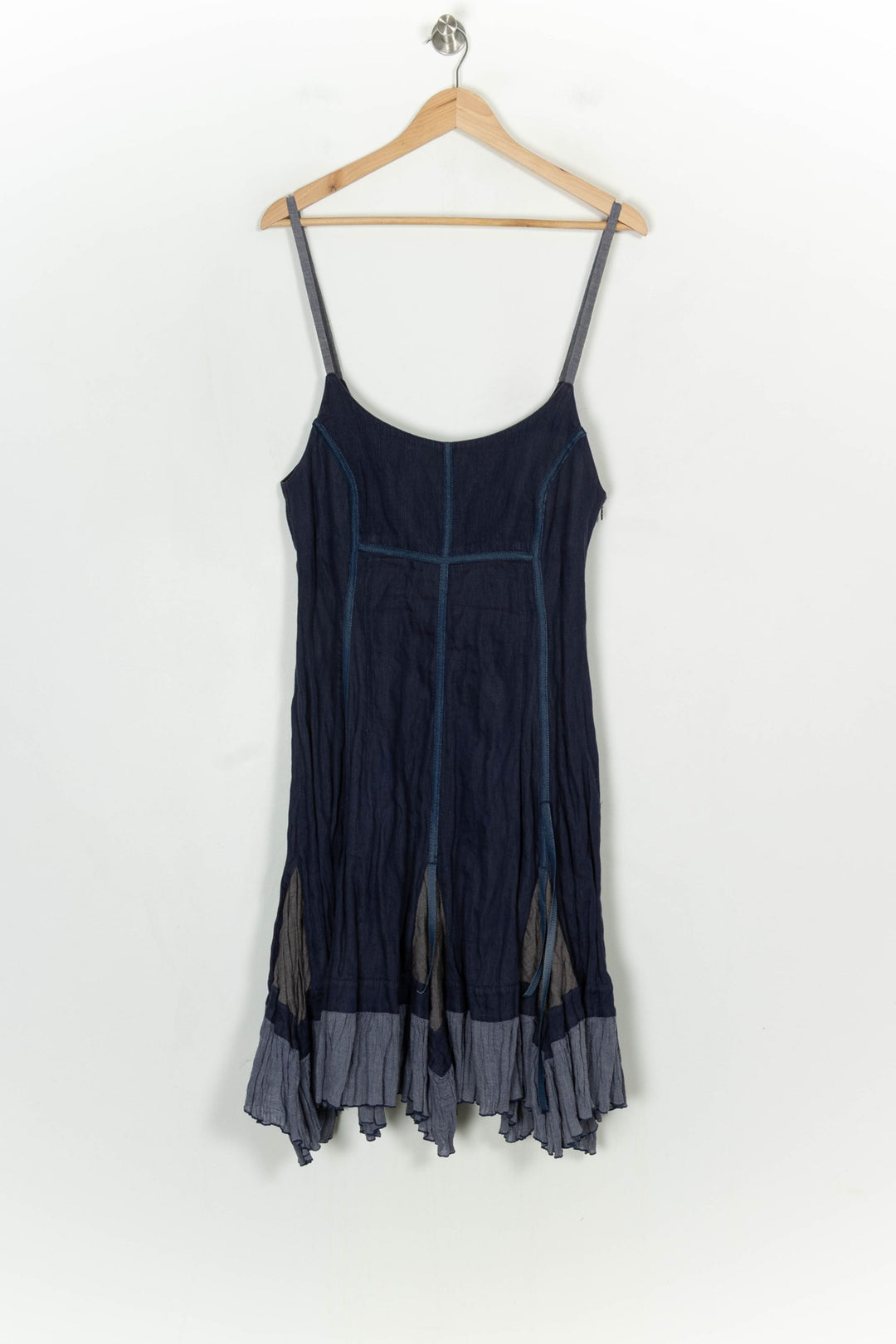 Robe Midi Bleue et Grise - Taille L/40 de la marque Indies | PARAD120911 - Vendu par Paradigme - Image 2